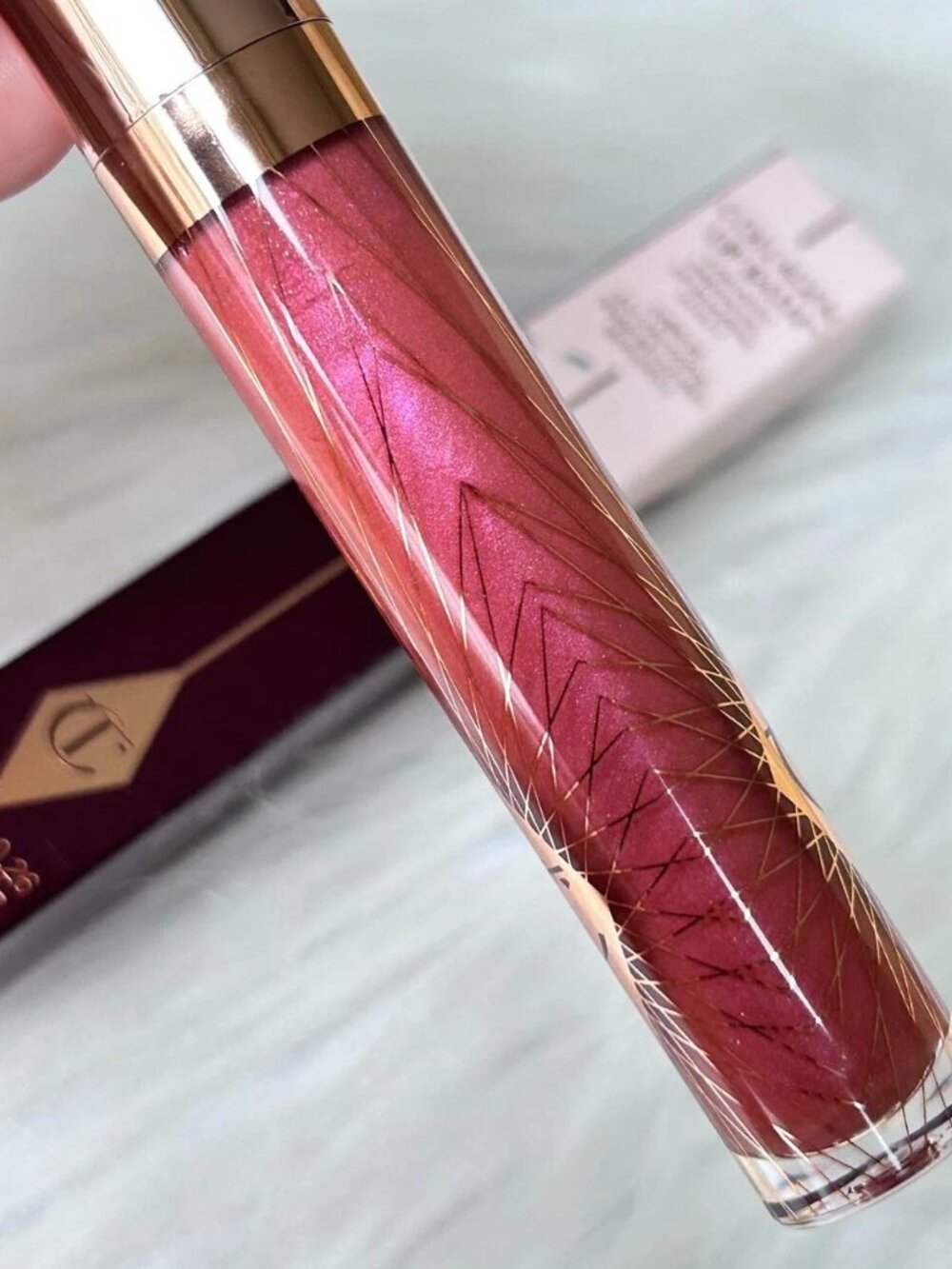 New Charlotte Tilbury Collagen Lip Bath Plumping Gloss~Rosy Glow~Full size